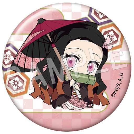 Huy hiệu kim loại - Kimetsu no Yaiba - Chugai Mining Petanko Trading Can Badge - Wagasa - Nezuko Kamado
