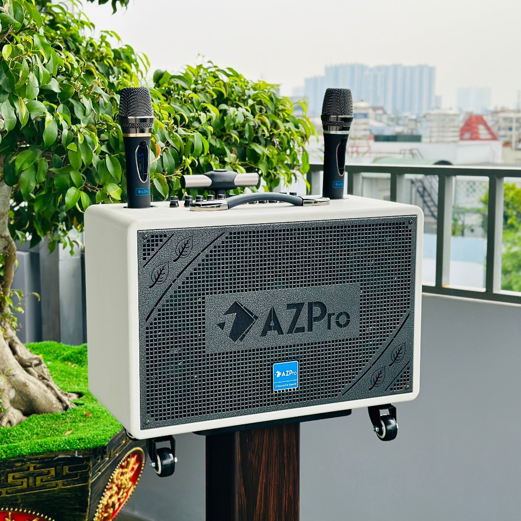 Loa kéo xách tay di động AZPro AZ-318 Bass 20 tặng kèm 2 Micro không dây kim loại. Âm thanh ra cực đỉnh, bảo hành 12th