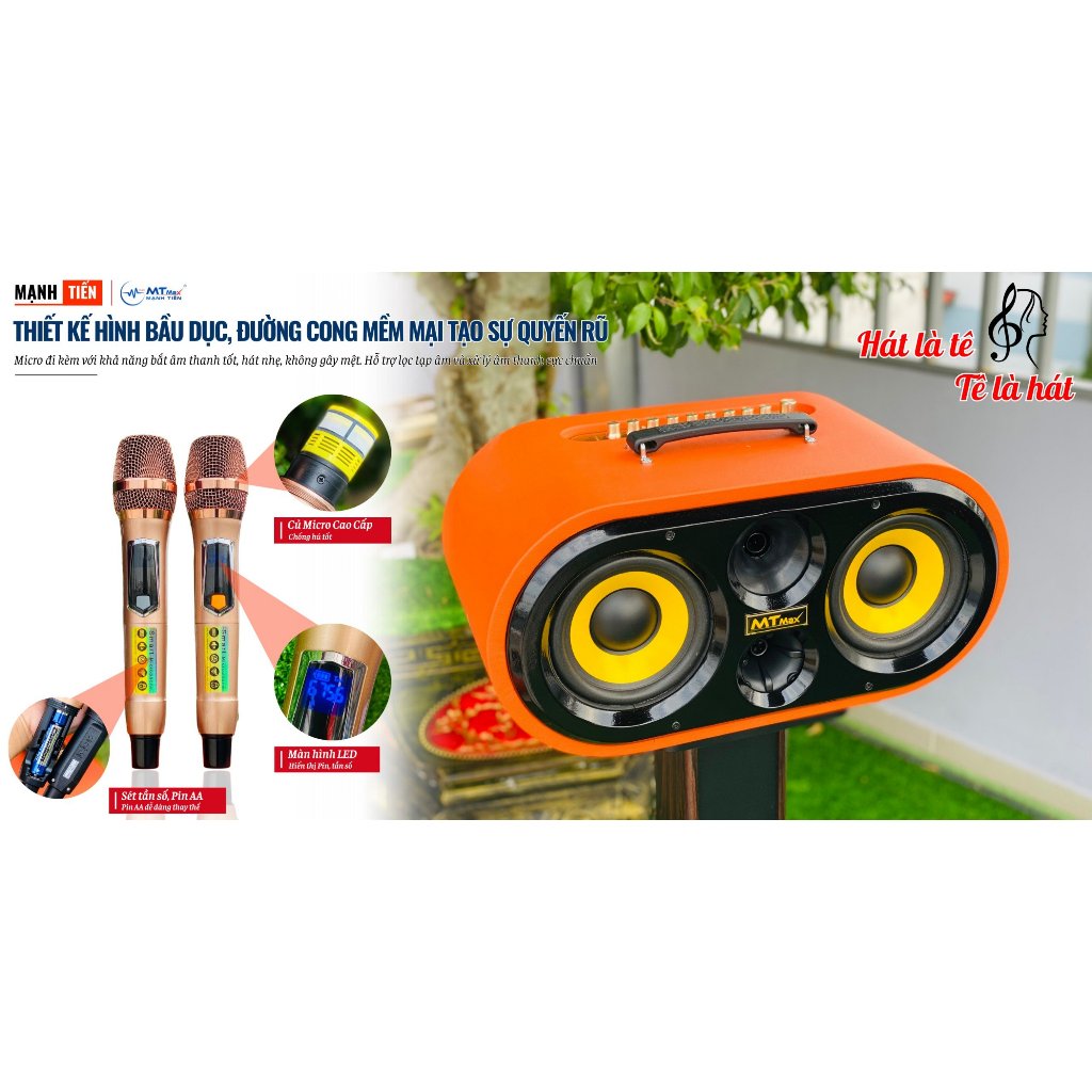 Loa Xách Tay Chính Hãng MTMAX DK11Pro 3 Đường Tiếng 2 Bass 16 Công Suất Lớn Thiết Kế Hình Bầu Dục Đường Cong Mềm