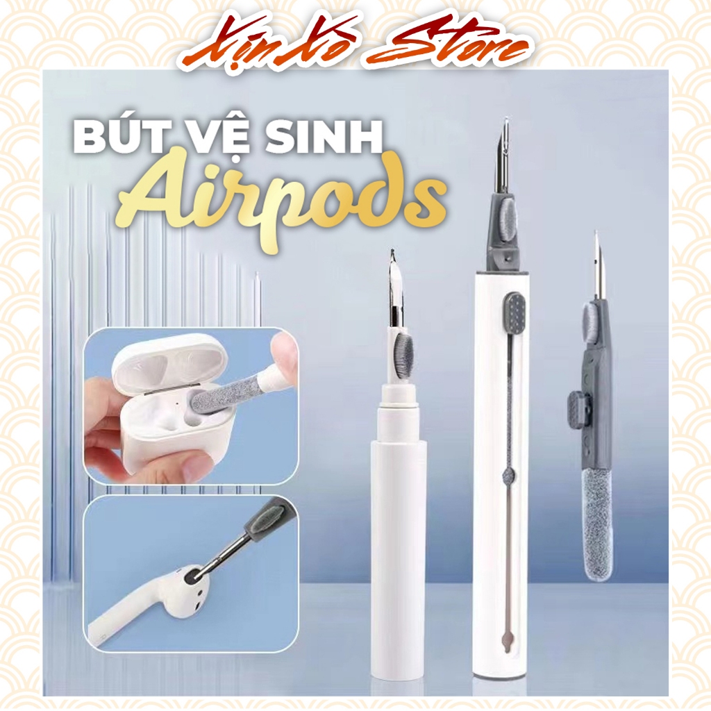 Bút vệ sinh Tai nghe Airpod thông minh 3 trong 1, dụng cụ vệ sinh tai nghe không dây và điện thoại - XỊN XÒ Store