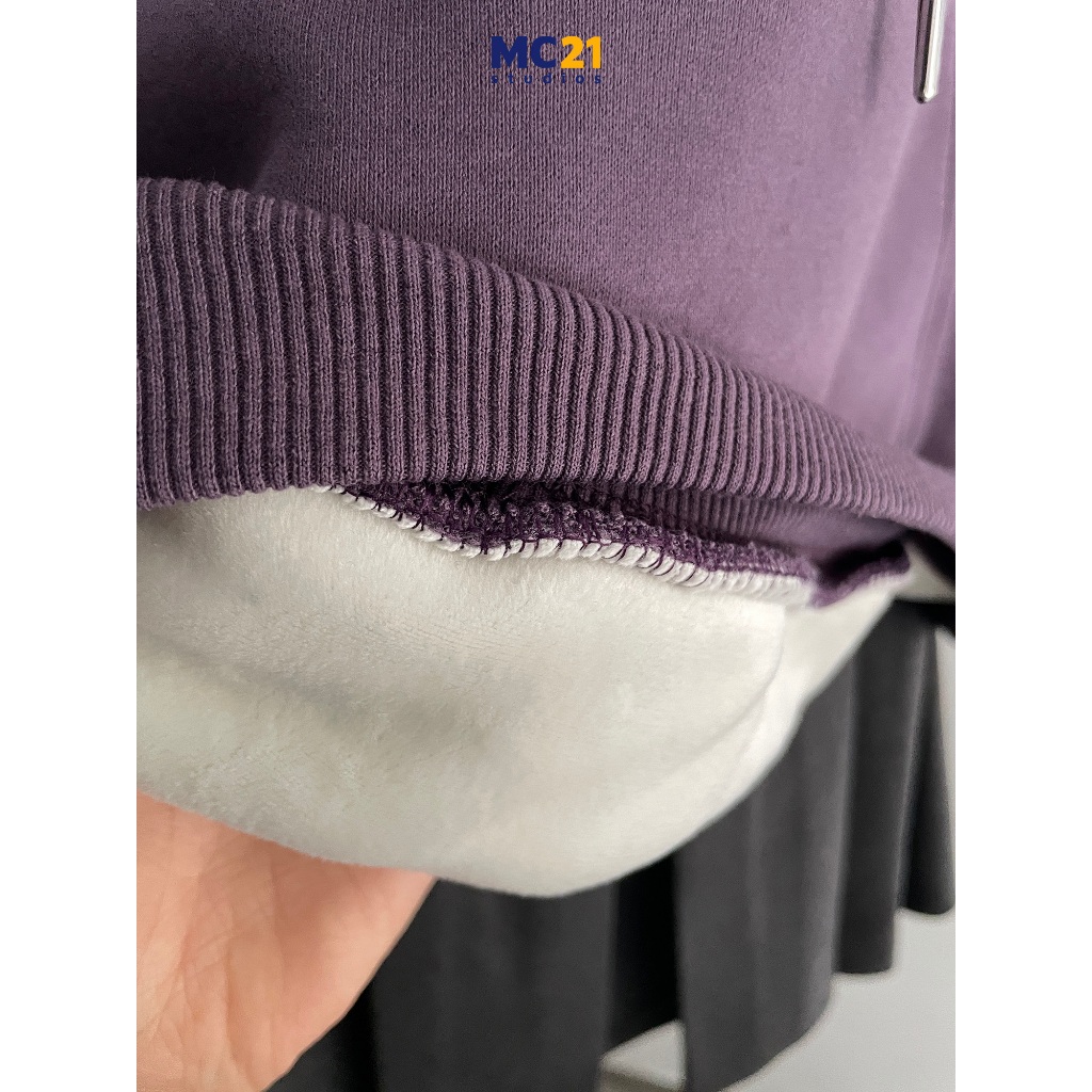 Áo hoodie nam nữ MC21.STUDIOS nỉ lót lông form rộng sweater Unisex oversize Ulzzang Streetwear Hàn Quốc A3807