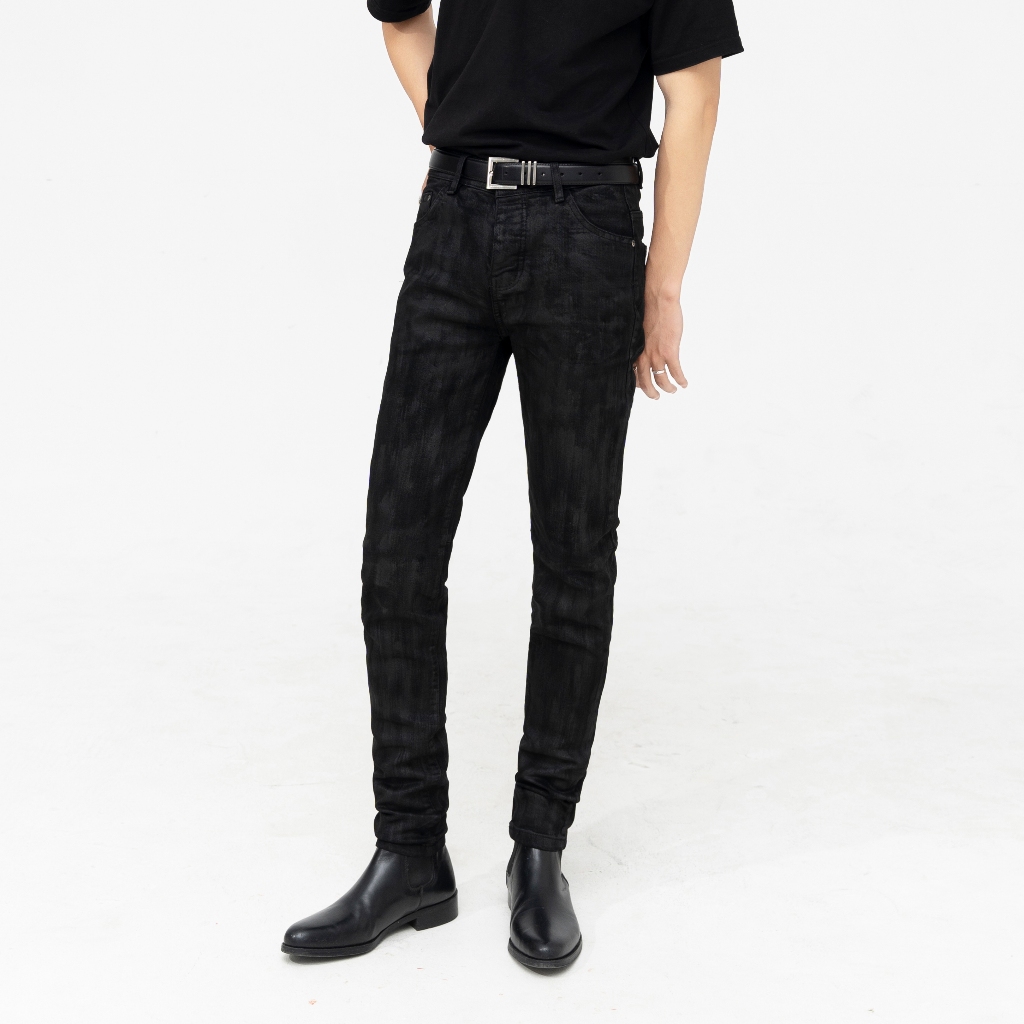 Quần Denim Jean đen WAX Skinny Co Dãn cao cấp - Roy Design