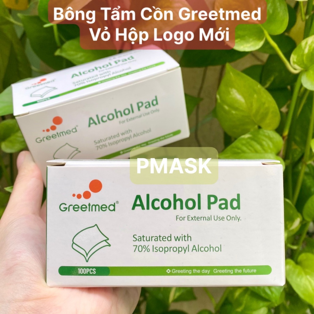 Bông tẩm cồn Greetmeed  Alcohol Pads - Bông làm sạch da trước khi tiêm, lau điện thoại, lau tay