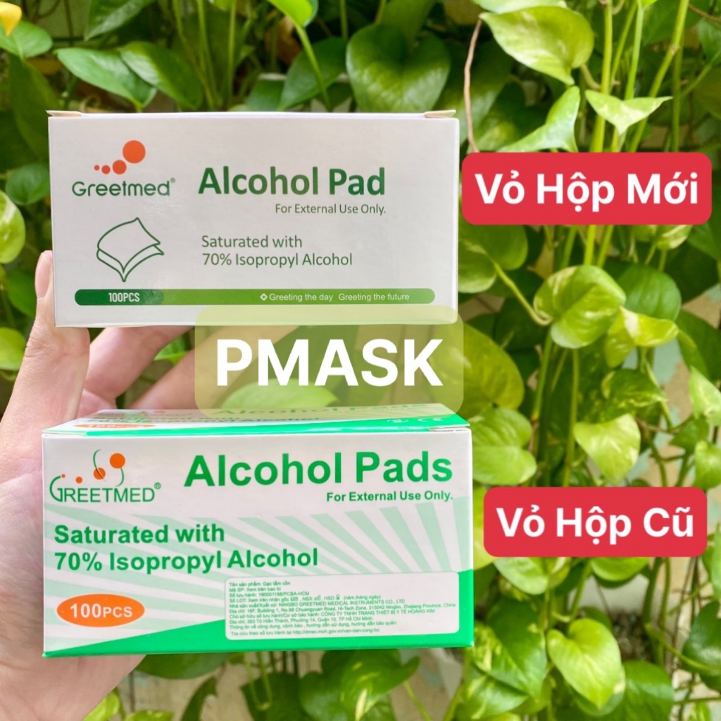 Bông tẩm cồn Greetmeed  Alcohol Pads - Bông làm sạch da trước khi tiêm, lau điện thoại, lau tay