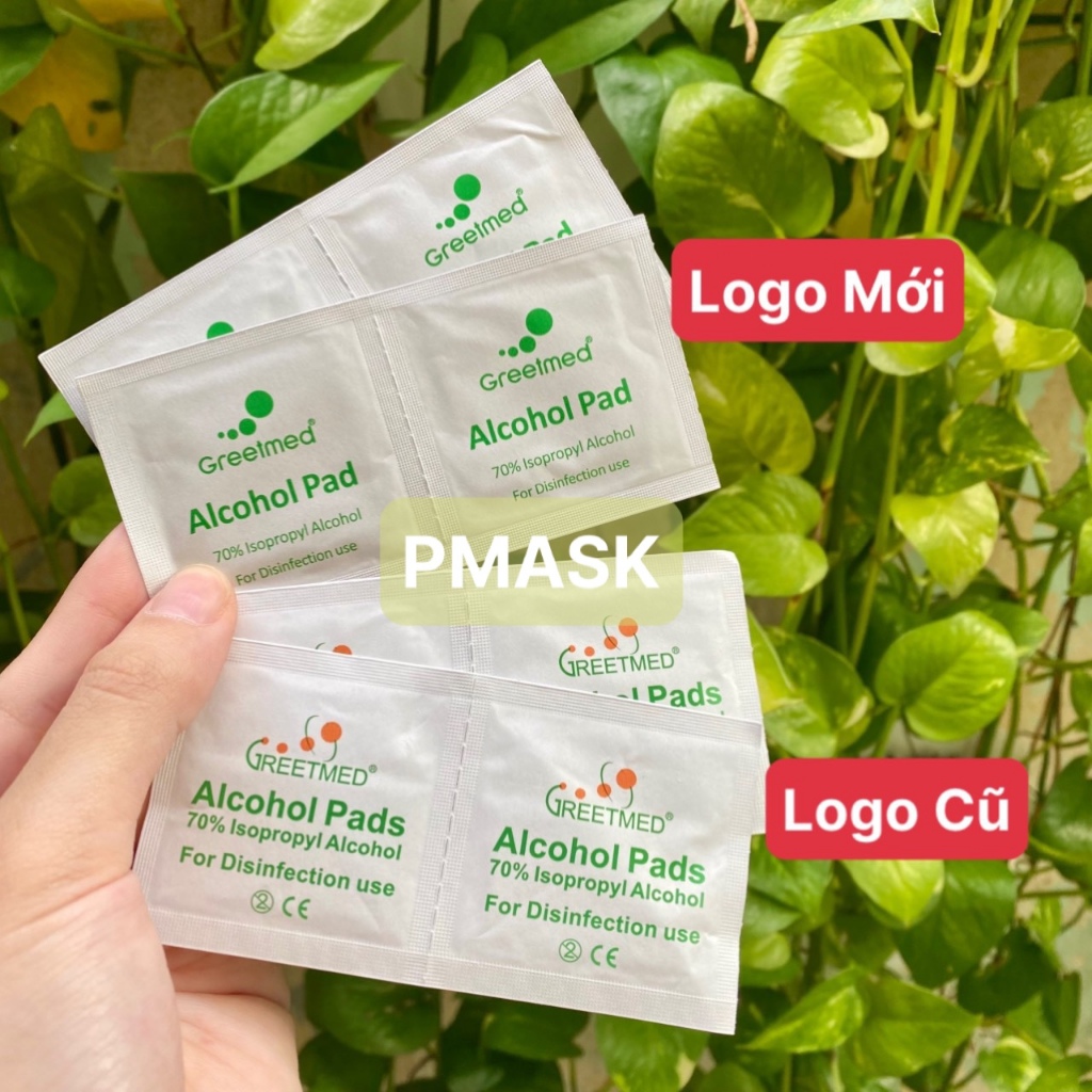 Bông tẩm cồn Greetmeed  Alcohol Pads - Bông làm sạch da trước khi tiêm, lau điện thoại, lau tay