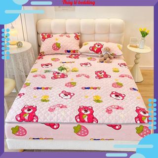 Ga gối nỉ nhung bọc đệm mùa đông, set ga gối nỉ nhung trần bông không sổ lông nhiều mẫu đủ kích thước