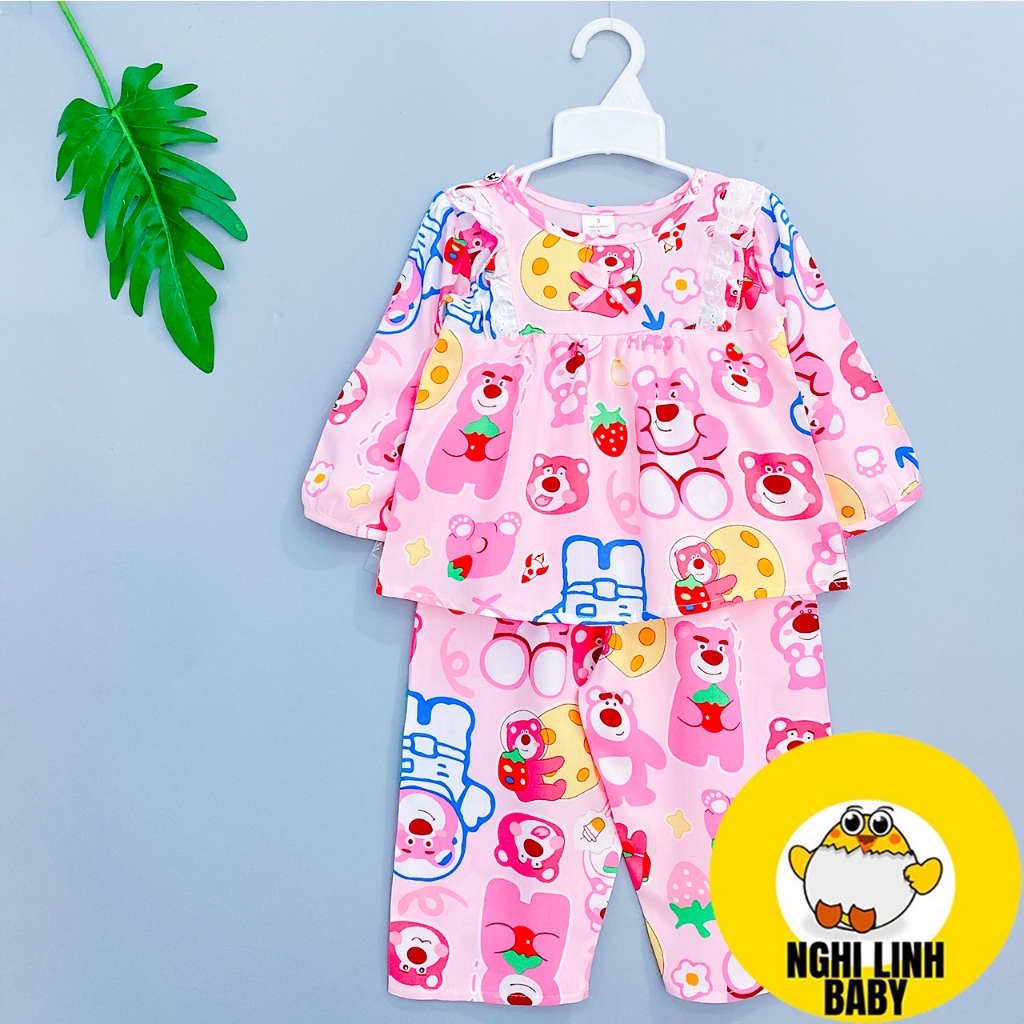 Đồ tole bé gái, đồ ngủ mặc nhà mềm, mịn và thoáng mát có size từ 8-38kg - Nghi Linh Baby