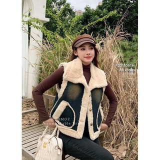 Áo khoác jean khỉ phối viền lông, áo bò nữ phối lông sang trọng VIENS STORE