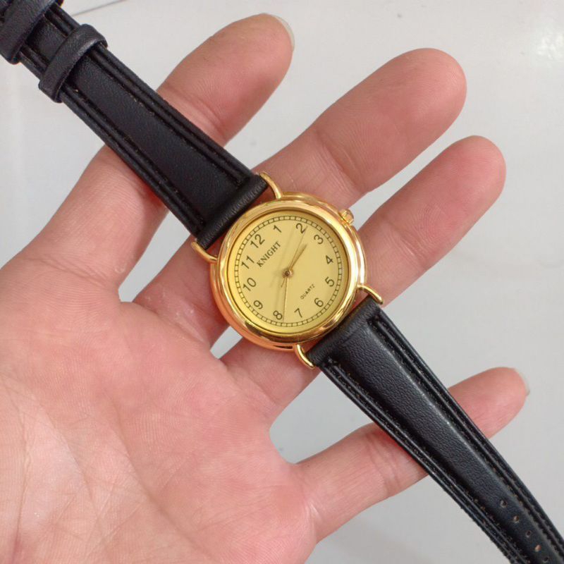 Đồng hồ si nữ dây da mạ vàng hiệu KNIGHT độ mới cao 98%