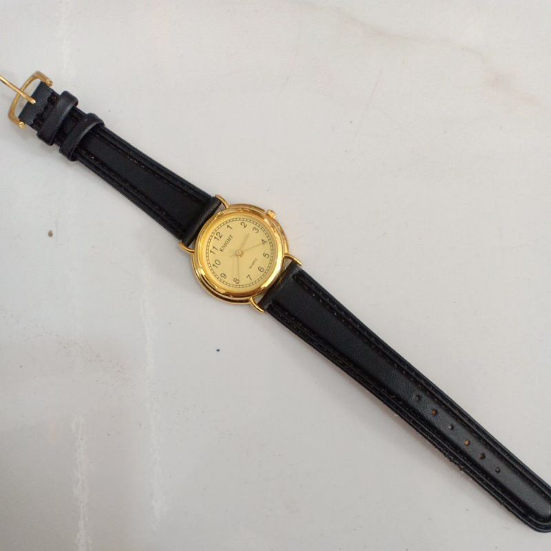 Đồng hồ si nữ dây da mạ vàng hiệu KNIGHT độ mới cao 98%