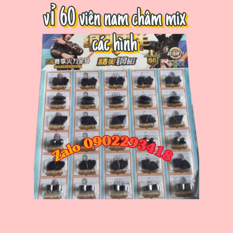 Vỉ 2 Viên Nam Châm vuông Cỡ 1cm,cube magnet1cm Đồ Chơi Cho Bé