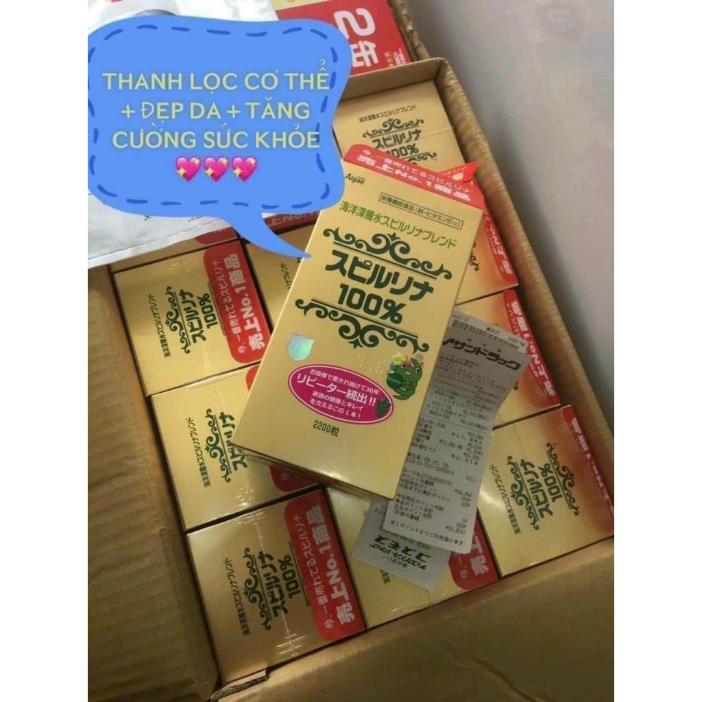 [ Chính hãng ] Tảo Xoắn Nhật Bản Spirulina 2200v tem Đỏ hồi phục sức khỏe tăng cường sức khỏe và sức đề kháng