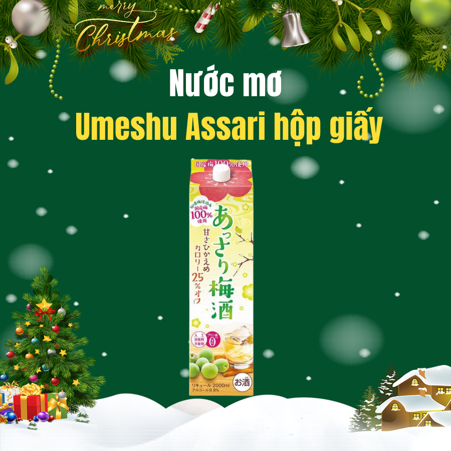 Nước mơ ngâm xanh Umeshu hộp giấy, chai 2L