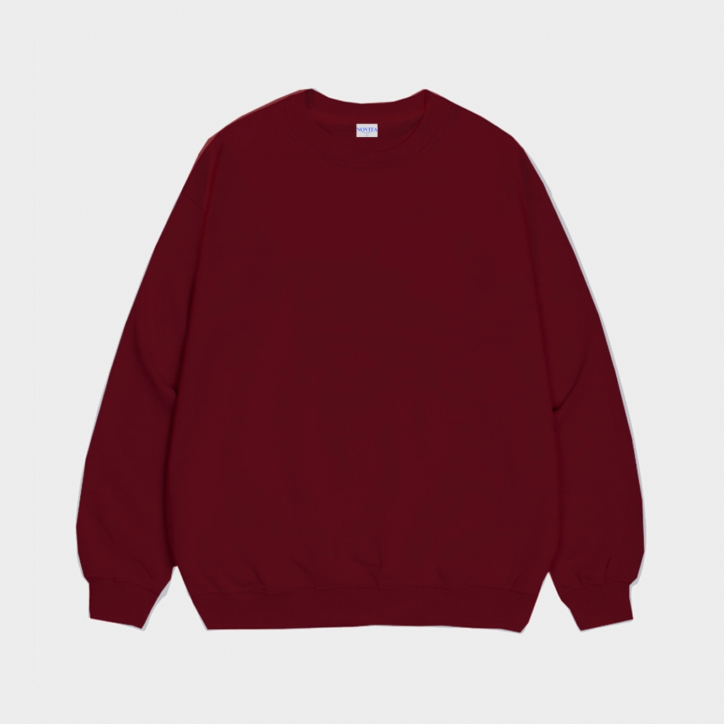 Áo Sweater Novita Trơn Unisex Basic