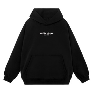 Áo Hoodie Novita Elegan Since Form Rộng Nỉ Lót Bông Unisex Local Brand