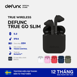Tai nghe không dây TWS Bluetooth 5.0 Defunc True Go Slim thiết kế MultiTip đeo cả ngày, thời gian nghe 22H, BH 1 năm
