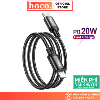 Dây sạc nhanh 20W Hoco cáp bọc dù siêu bền chống gãy gập dài 1m 2m cho iP 11 Xs max 13 12 14 pro max