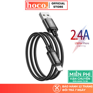 Dây sạc nhanh Hoco 2A cáp bọc dù siêu bền truyền dữ liệu dành cho ip 7 8P xmax 11 12 pro max