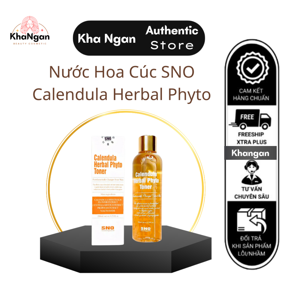 Nước Hoa Cúc Chứa Cánh Hoa Tươi SNO Calendula Herbal Phyto Toner 200ml