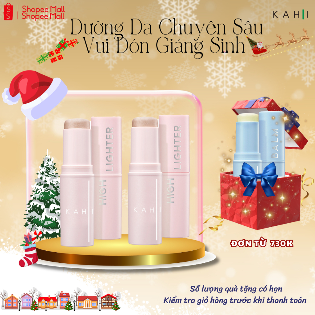 Combo 2 Kem Dưỡng Ẩm, Bắt Sáng Chiết Xuất Ngọc Trai Giúp Da Sáng Mịn, Đàn Hồi KAHI High Lighter Dạng Thỏi 9g