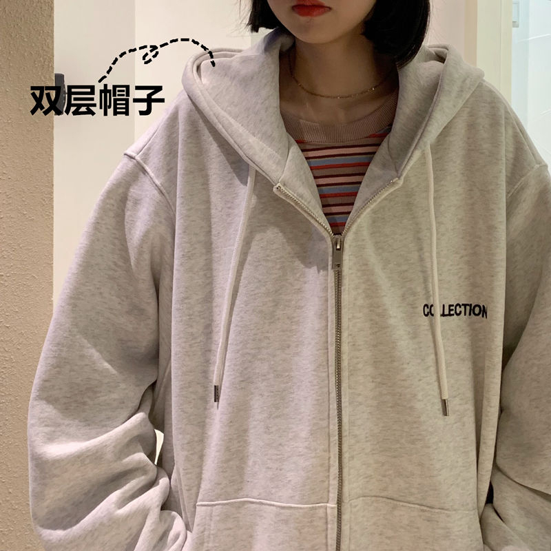 Áo khoác nữ form rộng hoodie zip, áo hoodie nữ khoác ngoài kéo khóa zip nỉ bông mùa đông hàn quốc unisex 2023