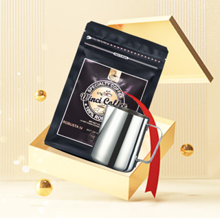 Quà Tặng Kèm Máy Pha Cà Phê Chọn 1 Trong 2, Gói Cà phê Robosta 250gr hoặc Cốc Đánh Sữa Inox 350ml