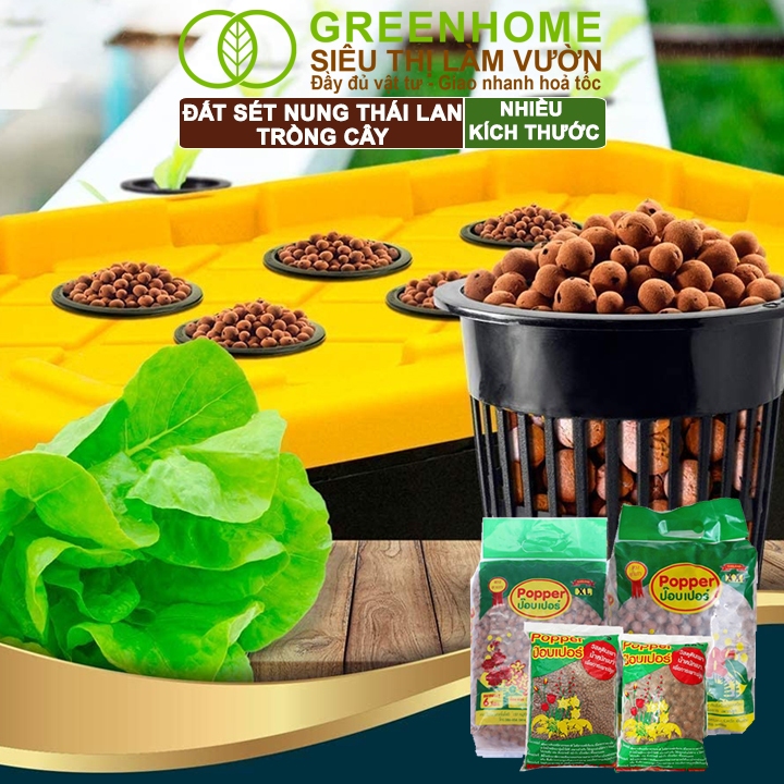 Đất Sét Nung Trồng Cây Greenhome, Bao 1lít, Thái Lan, Trồng Sen Đá, Phong Lan, Sứ, Thuỷ Canh, Chống Mọc Cỏ, Thoáng Khí