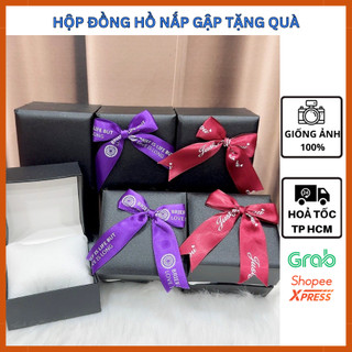 Hộp đồng hồ tặng quà, hộp đồng hồ nắp bật cao cấp đính nơ làm quà tặng - ThaoNami