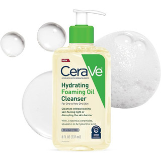 Sữa rửa mặt dạng dầu tạo bột CeraVe hydrating foaming oil cleanser 237ml