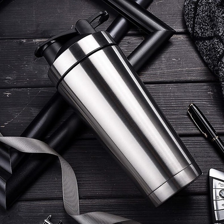 Bình Lắc Shaker Tập Gym - Chai Nước Inox Giữ Nhiệt