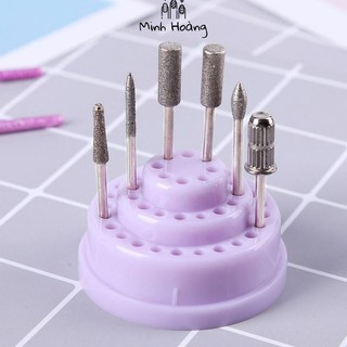 hộp đựng đầu mài móng tay 3 tầng bằng nhựa có nắp đậy ( màu ngẫu nhiên )