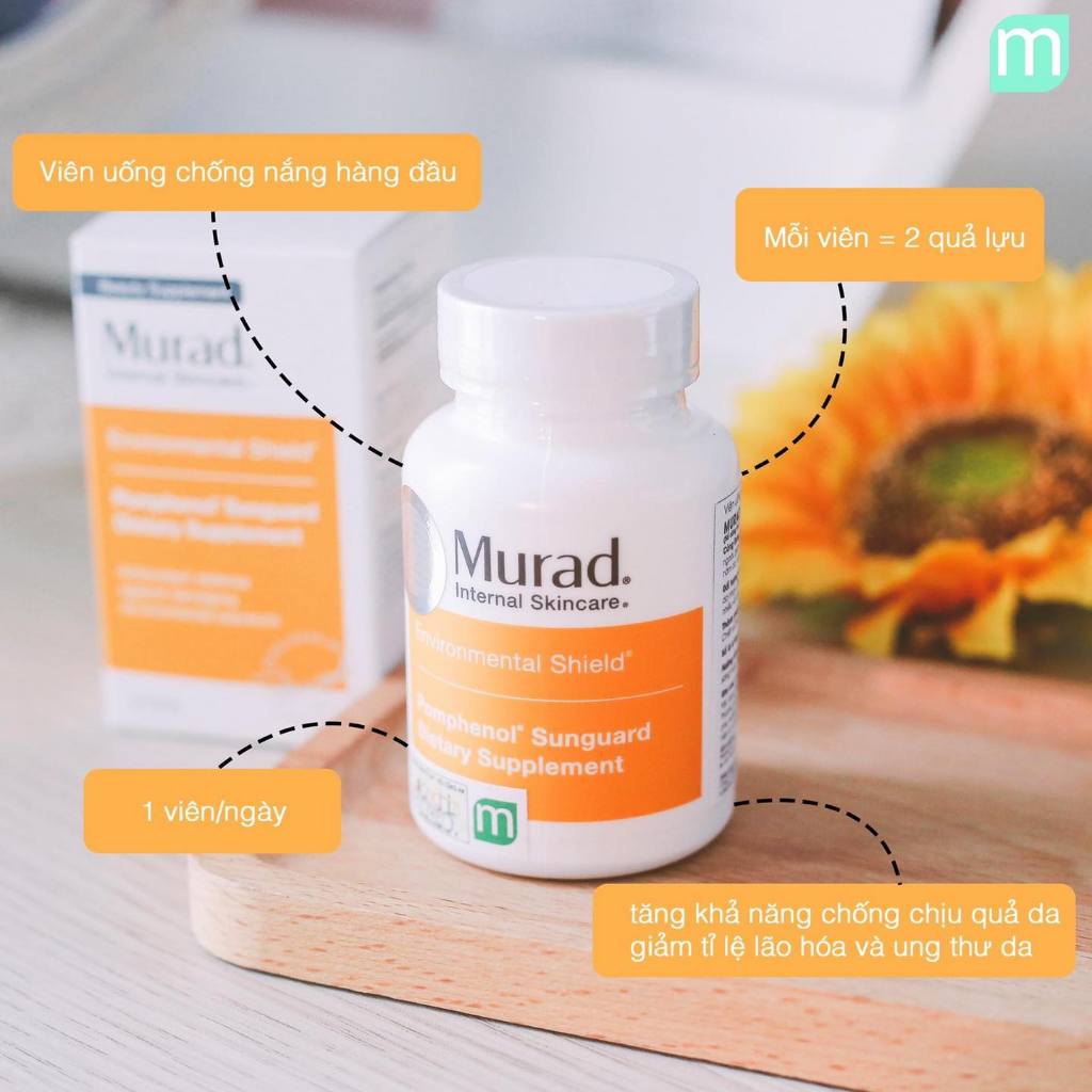 Viên Uống Chống Nắng Nội Sinh Murad Pomphenol Sunguard Dietary Supplement