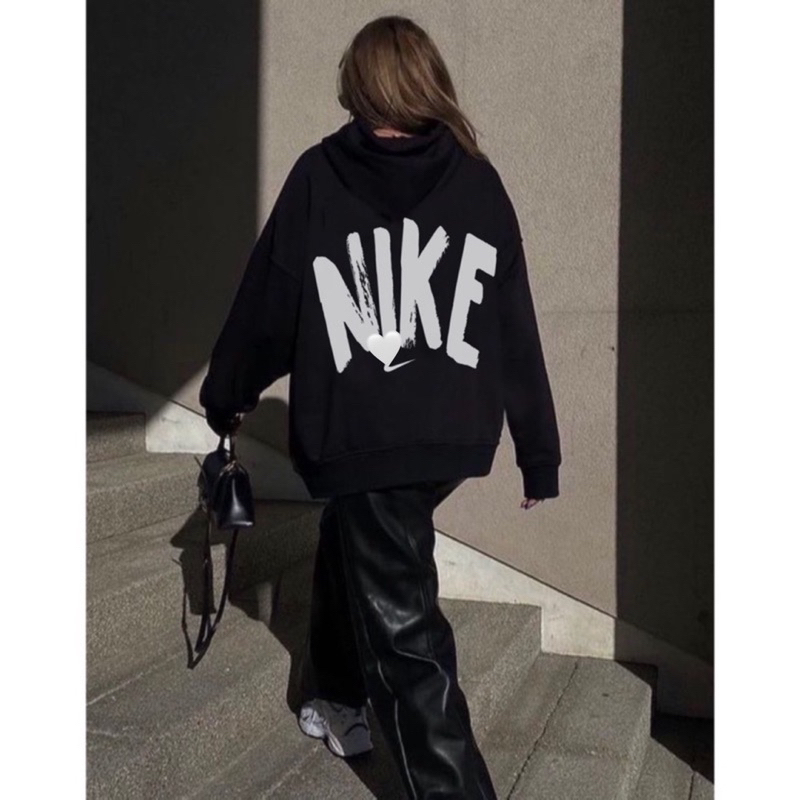 Áo Hoddie Nlke Form Rộng Mũ Trùm Chất Nỉ Bông Dày Cao Cấp Áo Khoác Nỉ Unisex Nam Nữ Phong Cách Hàn Quốc