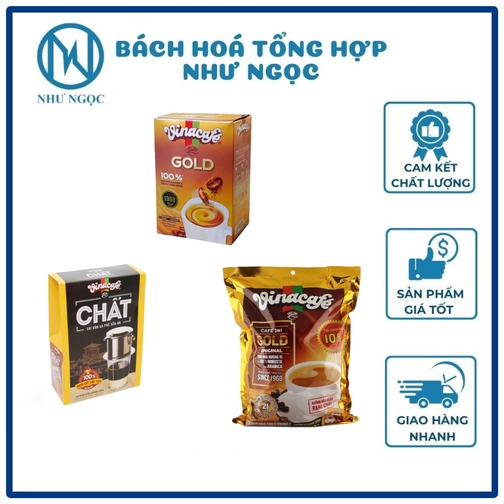 VinaCafé - Cà Phê Chất/ Cà Phê Sữa Hòa Tan VinaCafé 3 in 1 Gold Original - Bách Hóa Tổng Hợp Như Ngọc