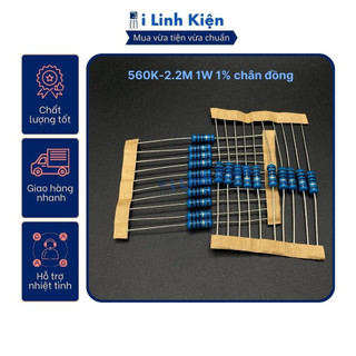 Điện trở 1W 560K-2.2M 1% chân đồng số lượng 10 con.