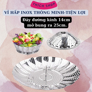 Vỉ hấp cách thủy inox gấp gọn tiện dụng - dụng cụ hấp
