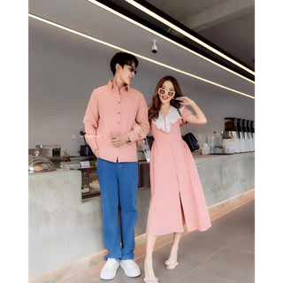 🌸🌸 Kèm hình thật. 🆕 Set couple hồng phối cổ bèo trắng siêu xinh 🎉🎉🎉