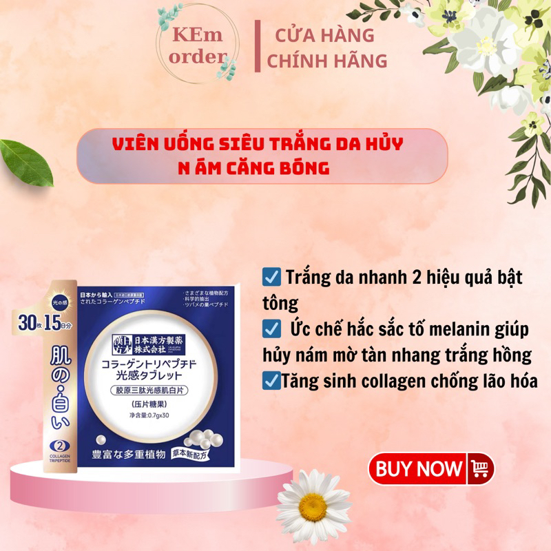 Viên Uống Hủy Nám Siêu Trắng Da Mờ Thâm Chống Nắng Beauty X4