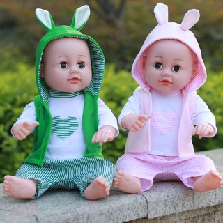 Búp bê silicon mô phỏng em bé gái , bé trai sơ sinh trong set đồ đáng yêu - cao 52cm