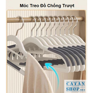 Móc Treo quần áo chống trượt, combo 10 móc phơi quần áo nhựa cao cấp xoay 360 độ bền bỉ