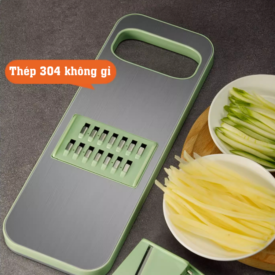 Bộ nạo rau củ quả 5 lưỡi dao, INOX 304 không gỉ, đồ bào rau củ đa năng cao cấp đa năng tiện dụng nhà bếp.