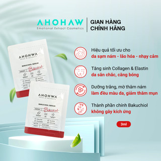  Tinh Chất Tái Tạo Trẻ Hóa AHOHWA Bakuchiol Serum 3ml - Chống Lão Hóa, Giảm Nếp Nhăn, Cấp Ẩm, Làm Đều Màu Da