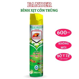 Xịt côn trùng Fander chai 600ml hương hoa và chanh nhẹ xịt kiến xịt gián xịt muỗi { 1 chai}