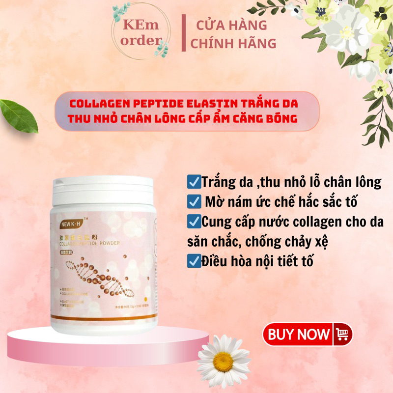 Collagen Elastin Peptide Trắng Da Cấp Ẩm , Mờ Nám 16200mg peptide + 1000 mg Elastin Và Vitamin C Hộp 30 Gói