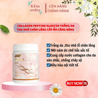  Collagen Elastin Peptide Trắng Da Cấp Ẩm  Mờ Nám 16200mg peptide + 1000 mg Elastin Và Vitamin C Hộp 30 Gói 
