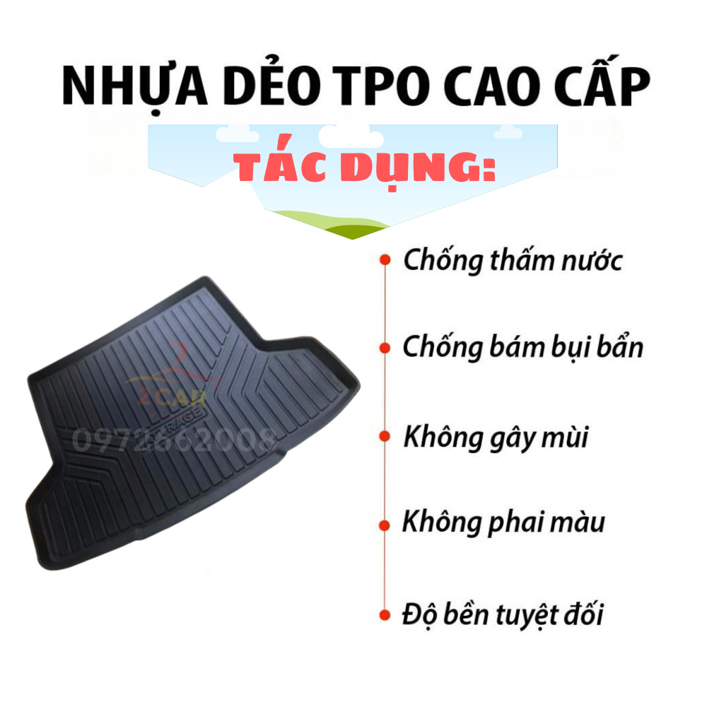 Lót cốp xe Toyota Rush 2018 - 2021, 2022, 2023 loại nhựa dẻo cao cấp không mùi, không thấm nước, dễ vệ sinh- LCN-TO009