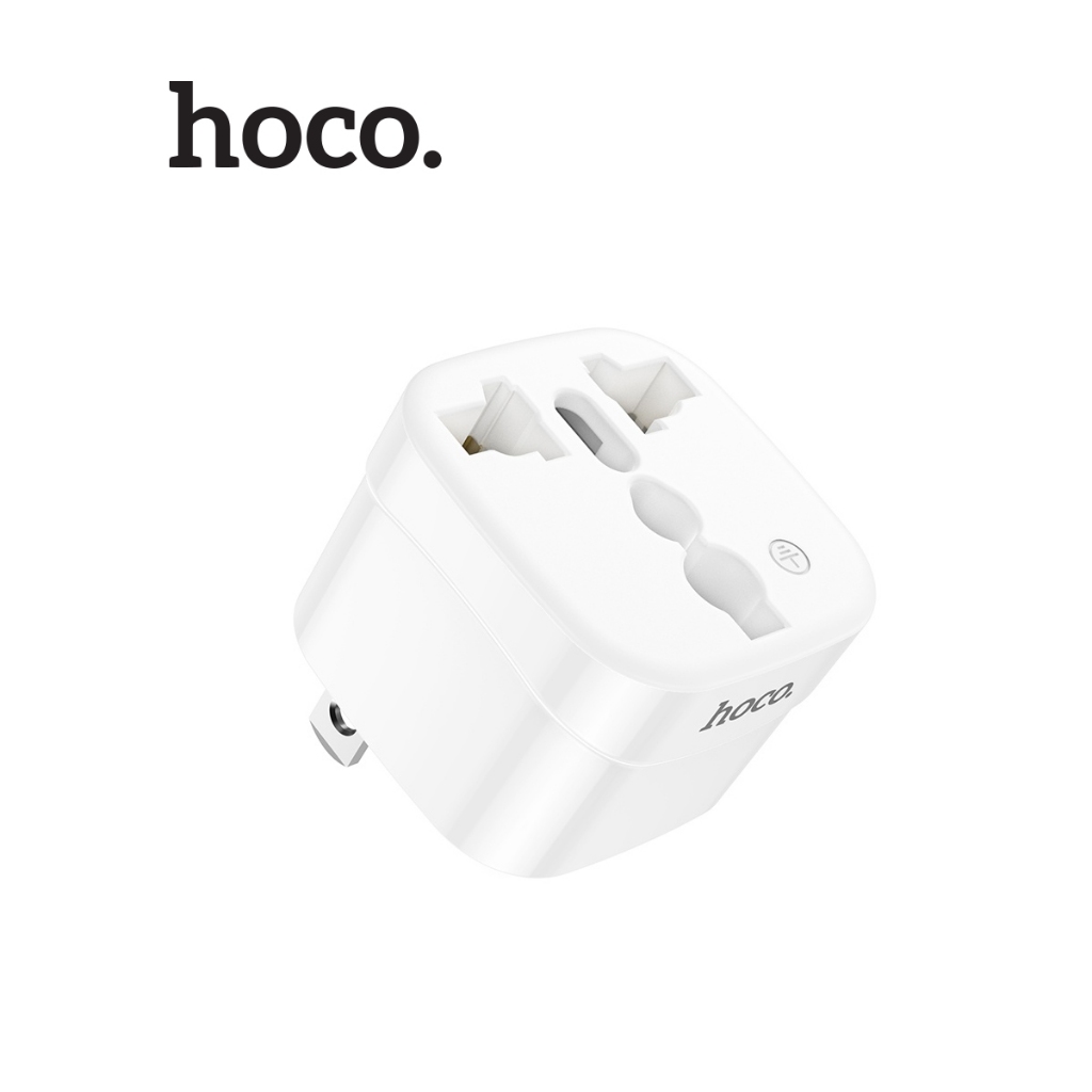 Chân Cắm Chuyển Đổi 2in1 Hoco DC60 AC250V 10A | 2500W ,  nhỏ gọn tiện lợi khi đi du lịch,chuyển đổi 3 chấu sang 2 chấu