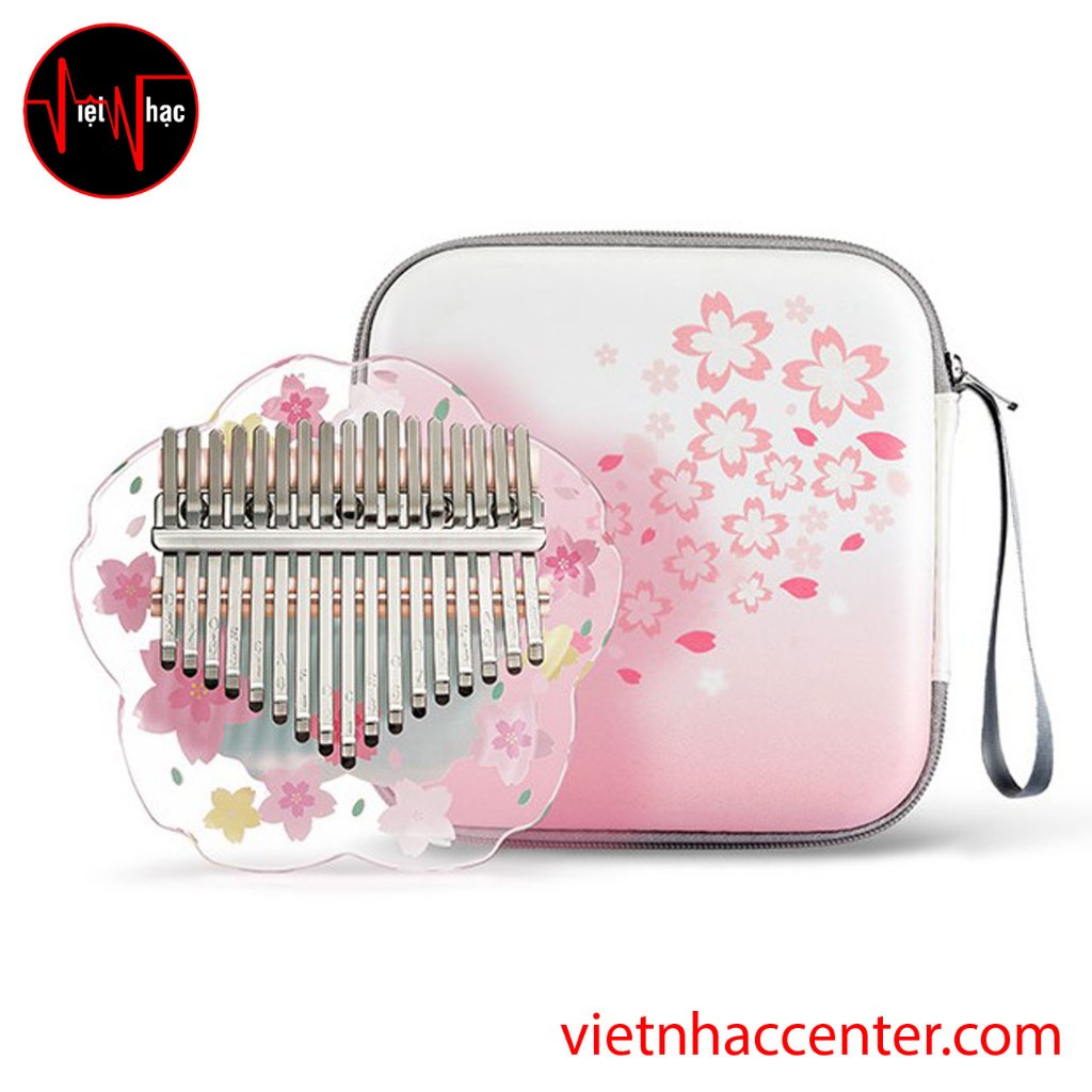 Đàn Kalimba HLURU Sakura 17 Phím Tặng Bao Đựng Chống Shock Hoa Anh Đào