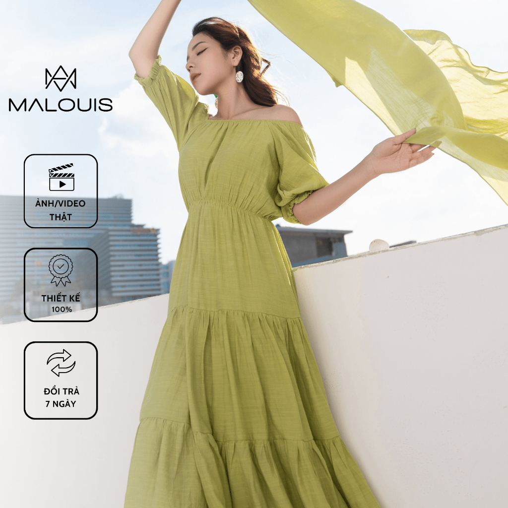 Đầm maxi chun eo trễ vai Helen Dress - M149 - Malouis