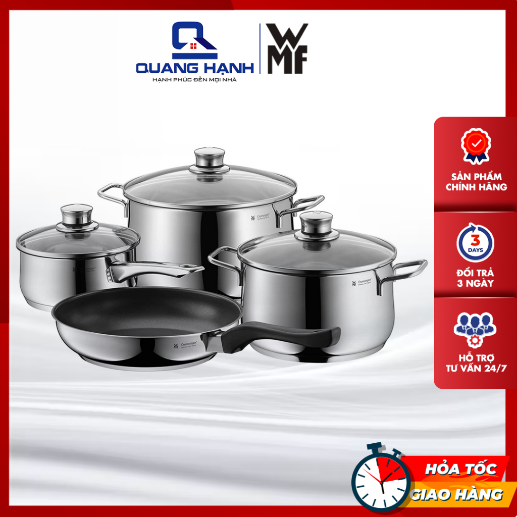 Bộ nồi WMF Diadem Plus 0730276040 4 món 3 nồi 1 chảo